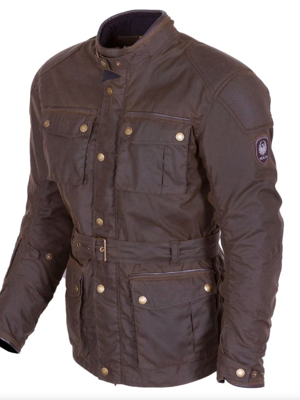 Merlin Kurkbury Motorcyle Waxed Jacket - Brown